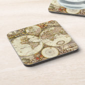 アンティーク旧世界地図Frederick de Wit, c.1680 コースター (左側)