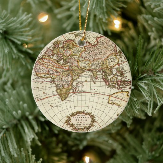 アンティーク旧世界地図Frederick de Wit, c.1680 セラミックオーナメント (ツリー)