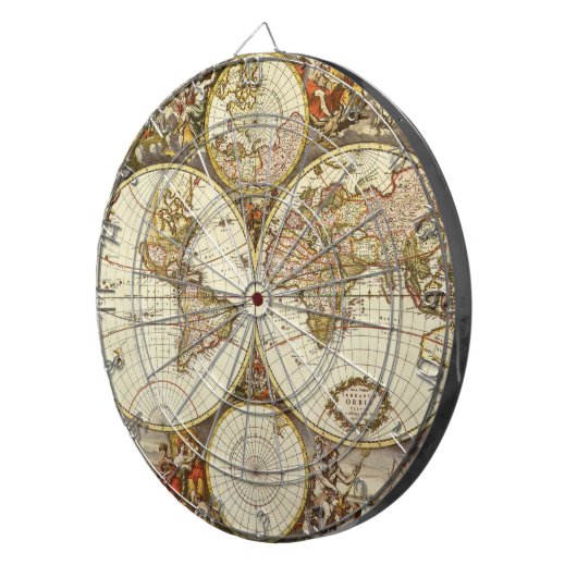 アンティーク旧世界地図Frederick de Wit, c.1680 ダーツボード (正面右)