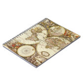 アンティーク旧世界地図Frederick de Wit, c.1680 ノートブック (左側)