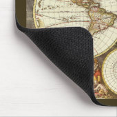 アンティーク旧世界地図Frederick de Wit, c.1680 マウスパッド (コーナー)