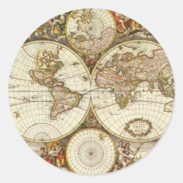 アンティーク旧世界地図Frederick de Wit, c.1680 ラウンドシール