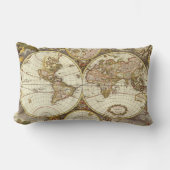 アンティーク旧世界地図Frederick de Wit, c.1680 ランバークッション (正面)