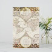 アンティーク旧世界地図Frederick de Wit, c.1680 便箋 (スタンド正面)