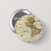 アンティーク旧世界地図Frederick de Wit, c.1680 缶バッジ (正面&裏面)