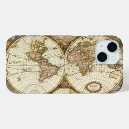 アンティーク旧世界地図Frederick de Wit, c.1680 iPhone 15ケース