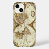 アンティーク旧世界地図Frederick de Wit, c.1680 Case-Mate iPhoneケース (裏面)