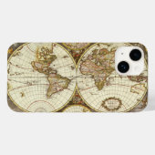 アンティーク旧世界地図Frederick de Wit, c.1680 Case-Mate iPhoneケース (裏面 (横))