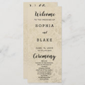 アンティーク旧金ゴールドバラ結婚式 プログラム (正面/裏面)