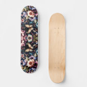 アンティーク春の花と蝶 スケートボード (正面)