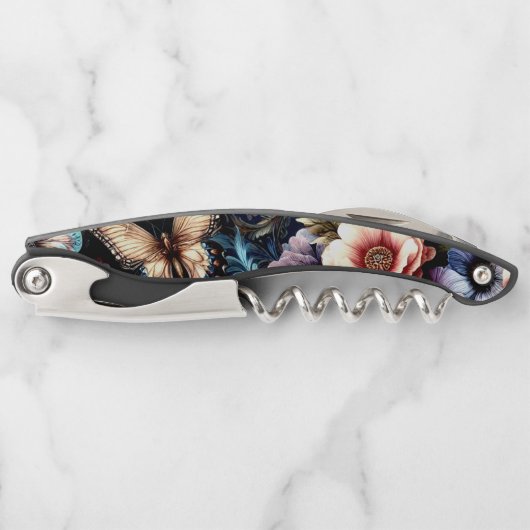 アンティーク春の花と蝶 ソムリエナイフ (正面)