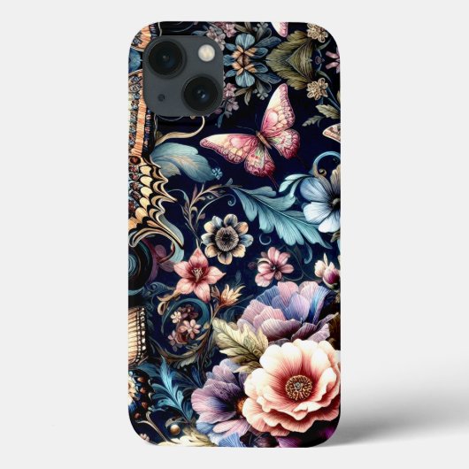 アンティーク春の花と蝶 Case-Mate iPhoneケース (裏面)