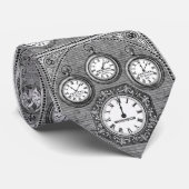アンティーク時計のタイムゾーン ネクタイ (ロール)