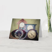 アンティーク時計グリーティングカード抽象芸術アート カード (正面)
