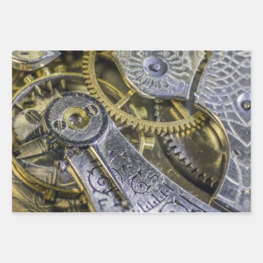 アンティーク時計ワークズラッピング紙 ラッピングペーパーシート (正面)