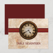 アンティーク時計台番号葉書、赤 ポストカード (正面/裏面)