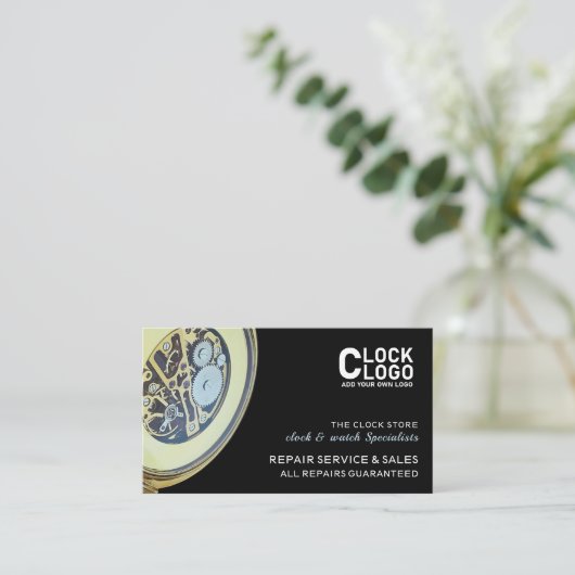 アンティーク時計、時計専門医 名刺 (スタンド正面)
