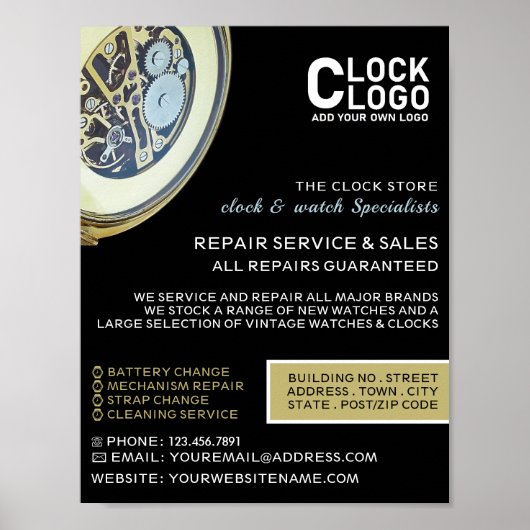 アンティーク時計、時計科広告学者 ポスター (正面)