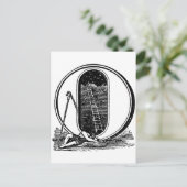 アンティーク書道マソニックシンボルレターO ポストカード (スタンド正面)