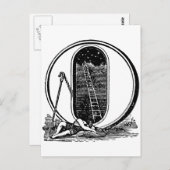 アンティーク書道マソニックシンボルレターO ポストカード (正面/裏面)