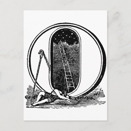 アンティーク書道マソニックシンボルレターO ポストカード (正面)