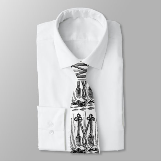アンティーク書道マソニック記号文字M ネクタイ (タイ)