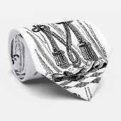 アンティーク書道マソニック記号文字M ネクタイ (ロール)