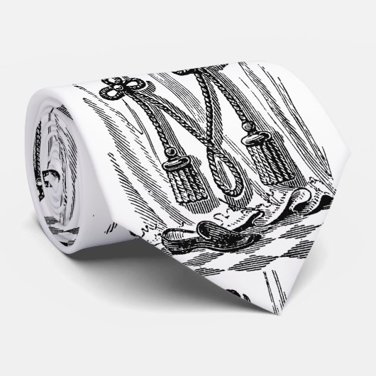 アンティーク書道マソニック記号文字M ネクタイ (ロール)