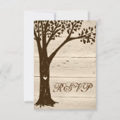 アンティーク木彫りツリー結婚式RSVPカード 出欠カード (裏面)