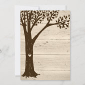 アンティーク木彫りハートツリー結婚式の招待 招待状 (裏面)