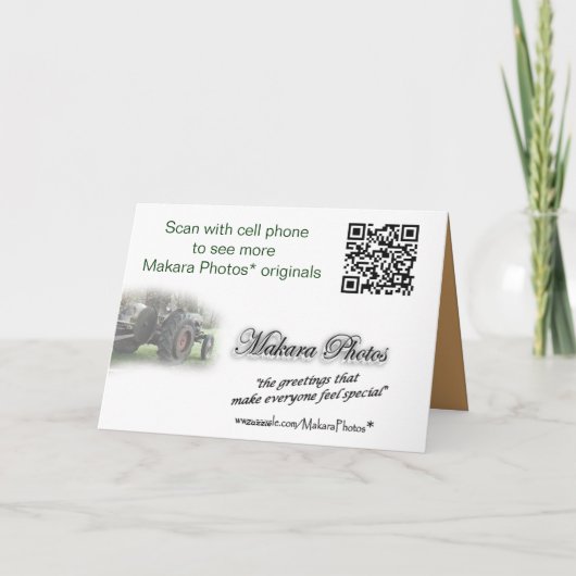 アンティーク木材のシングルカスタマイズメーカー – 任意の大事な行事 カード (裏面)