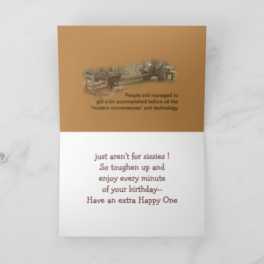 アンティーク木材のシングルカスタマイズメーカー – 任意の大事な行事 カード (内部)