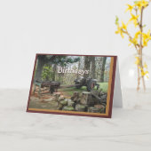 アンティーク木材のシングルカスタマイズメーカー – 任意の大事な行事 カード (黄色い花)