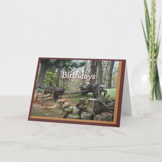 アンティーク木材のシングルカスタマイズメーカー – 任意の大事な行事 カード (正面)