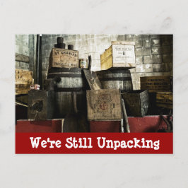 アンティーク木製クレート新しいアドレスカードを移動 案内ポストカード