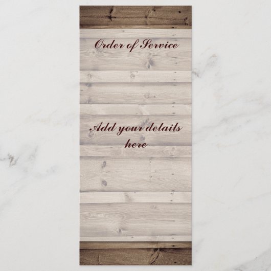 アンティーク木製サービスカード注文 プログラム (正面)