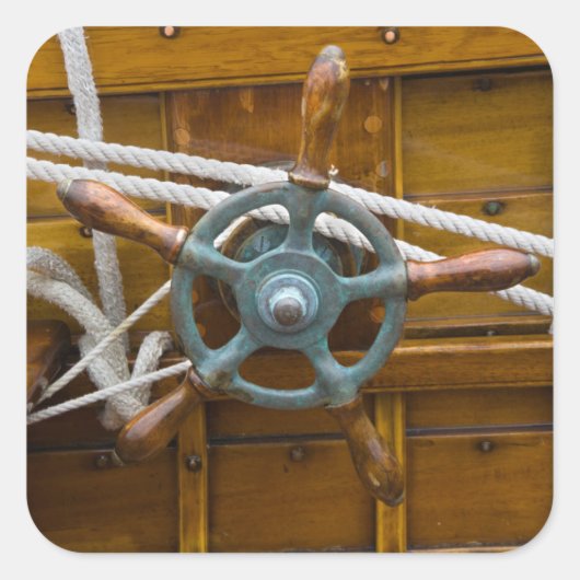 アンティーク木製ボート スクエアシール (正面)