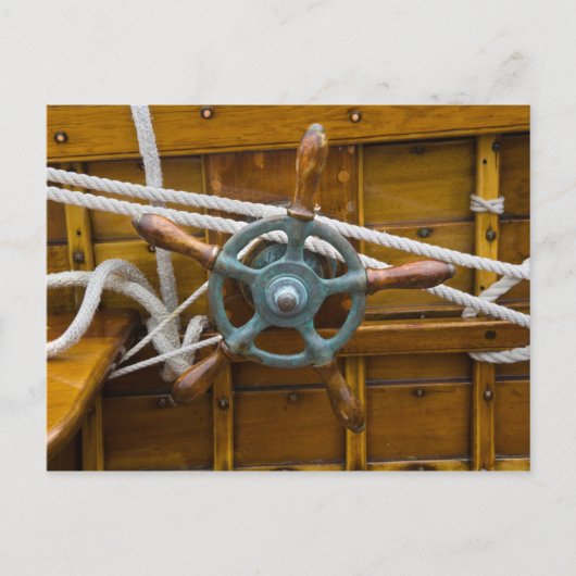 アンティーク木製ボート ポストカード (正面)