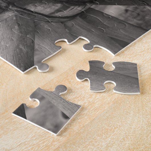 アンティーク木製ワゴンホイール ジグソーパズル (側面)