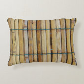 アンティーク木製木材スラット アクセントクッション (正面)