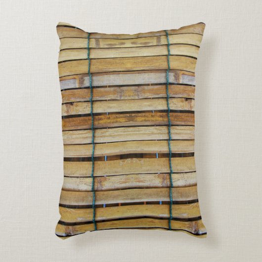 アンティーク木製木材スラット アクセントクッション (正面(垂直))