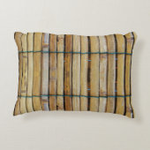 アンティーク木製木材スラット アクセントクッション (裏面)