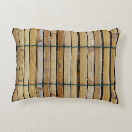 アンティーク木製木材スラット アクセントクッション (裏面)