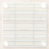 アンティーク木製木材スラット ガラスコースター (裏面)