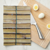 アンティーク木製木材スラット キッチンタオル (四つ折り)