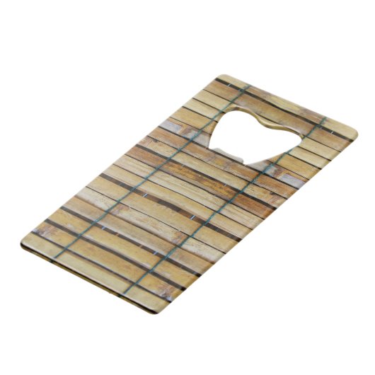 アンティーク木製木材スラット クレジットカード栓抜き (正面アングル)