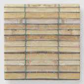 アンティーク木製木材スラット ストーンコースター (正面)