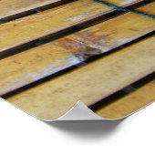 アンティーク木製木材スラット ポスター (角)