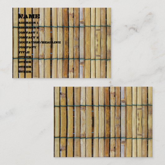 アンティーク木製木材スラット 名刺 (正面/裏面)