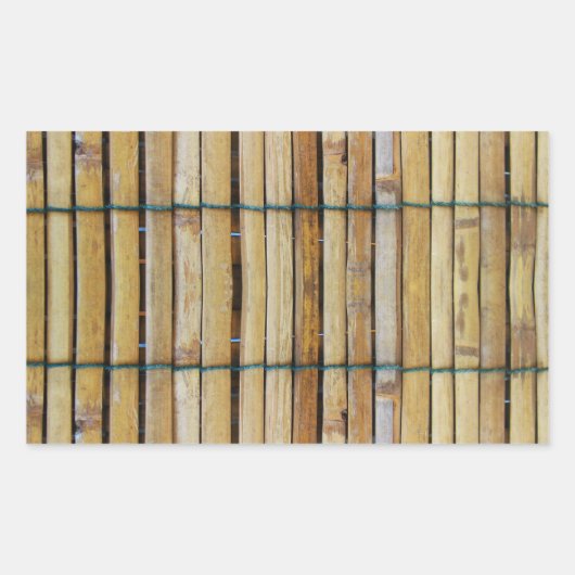 アンティーク木製木材スラット 長方形シール (正面)